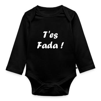 fada - Body Bébé bio manches longues - noir - Devant