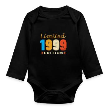 Year of birth 1999 limited edition - Organic Longsleeve Baby Bodysuit - black - Front