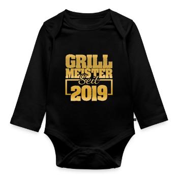 Grillfleisch 2019 - Baby Bio-Langarm-Body - Schwarz - Vorne