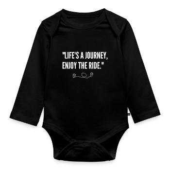 La vie est un voyage Dictons Expérience Aventure - Body Bébé bio manches longues - noir - Devant