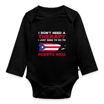 Puerto Rico Flagge | Puerto Ricaner Geschenkideen - Baby Bio-Langarm-Body - Schwarz - Vorne