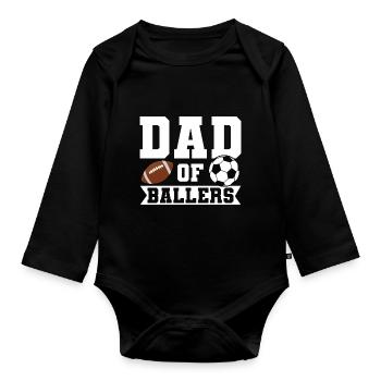 baller fussball baller Geschenk - Baby Bio-Langarm-Body - Schwarz - Vorne