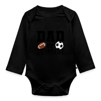 baller fussball baller Geschenk - Baby Bio-Langarm-Body - Schwarz - Vorne