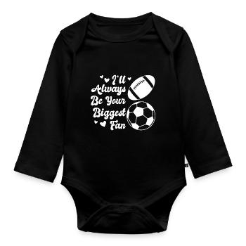 baller fussball baller Geschenk - Baby Bio-Langarm-Body - Schwarz - Vorne