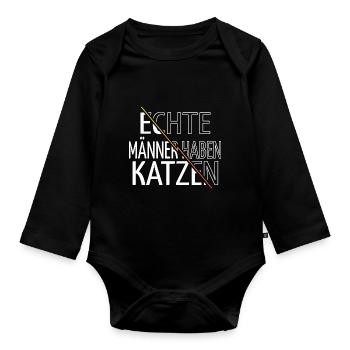 säugetier spruch lustiger spruch miezekatze - Baby Bio-Langarm-Body - Schwarz - Vorne