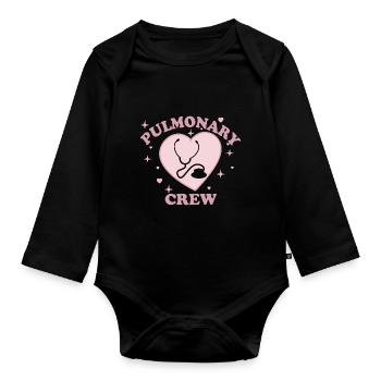 Pulmonary Crew - Respiratory Health - Organic Longsleeve Baby Bodysuit - black - Front