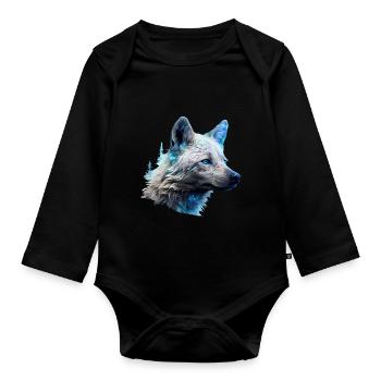 Hyäne - Baby Bio-Langarm-Body - Schwarz - Vorne