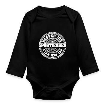 Job Sportlehrer - Baby Bio-Langarm-Body - Schwarz - Vorne