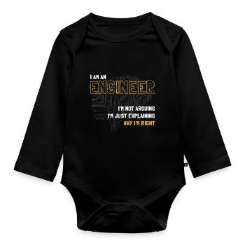 Engineer Pride Software engineer programmer gifts - Organic Longsleeve Baby Bodysuit - black - Front