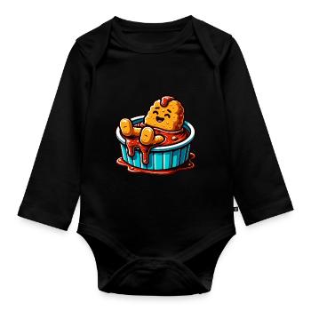 Fried Chicken Chicken Wings Chicken Gift - Organic Longsleeve Baby Bodysuit - black - Front