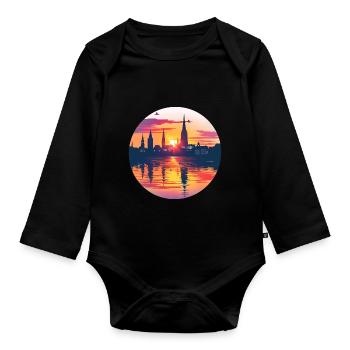 Bielefeld Skyline - Organic Longsleeve Baby Bodysuit - black - Front