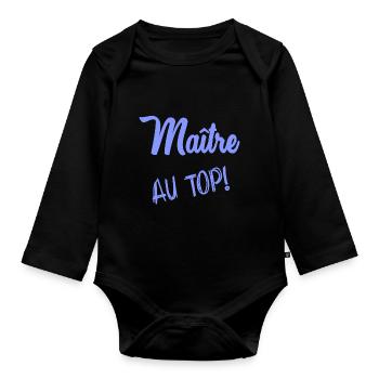 MASTER - Organic Longsleeve Baby Bodysuit - black - Front