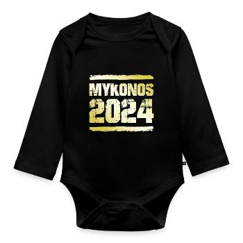 Mykonos 2024 Médaille d’or - Body Bébé bio manches longues - noir - Devant
