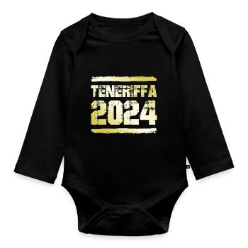 Tenerife 2024 Or - Body Bébé bio manches longues - noir - Devant