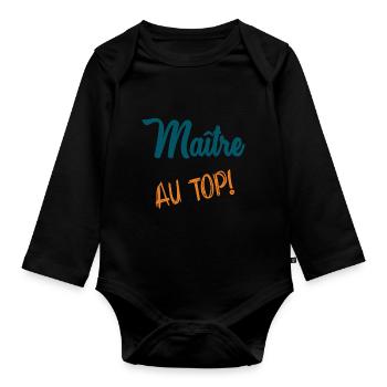MEISTER - Baby Bio-Langarm-Body - Schwarz - Vorne