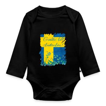 Abschlussfeier 2024 Abiturfeier - Baby Bio-Langarm-Body - Schwarz - Vorne
