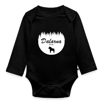 Dalécarlie Dala Cheval Suède Vacances Autocollant Nord - Body Bébé bio manches longues - noir - Devant