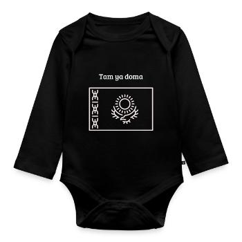 Tam ya doma Kasachstan - Baby Bio-Langarm-Body - Schwarz - Vorne