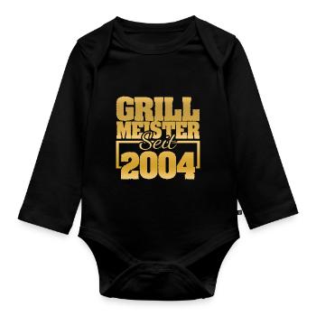 Grilled meat 2004 - Organic Longsleeve Baby Bodysuit - black - Front