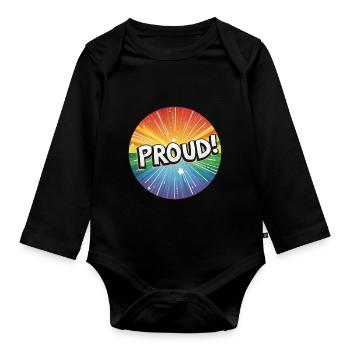 LGBTQ Proud - Organic Longsleeve Baby Bodysuit - black - Front