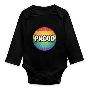 LGBTQ Proud - Organic Longsleeve Baby Bodysuit - black - Front