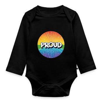 LGBTQ Proud - Baby Bio-Langarm-Body - Schwarz - Vorne