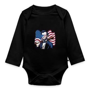 Baseball Men Women Kids Player Pitcher Softball - Baby Bio-Langarm-Body - Schwarz - Vorne