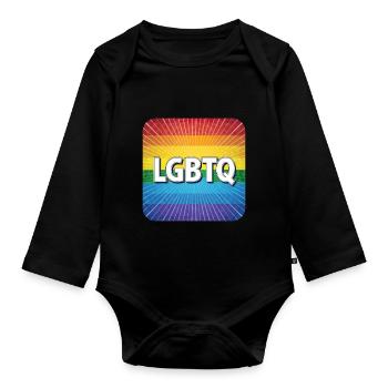 LGBTQ - Organic Longsleeve Baby Bodysuit - black - Front