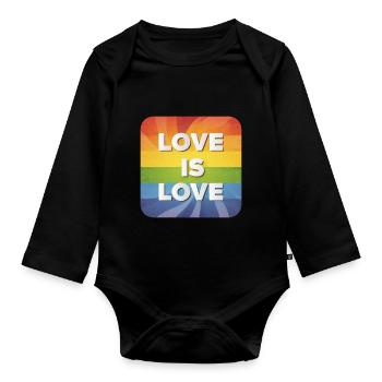 LGBTQ Love is Love - Organic Longsleeve Baby Bodysuit - black - Front