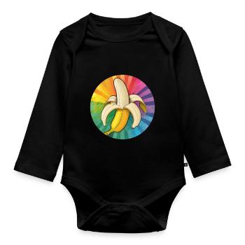 Banane LGBTQ - Body Bébé bio manches longues - noir - Devant