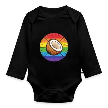 LGBTQ Coconut - Baby Bio-Langarm-Body - Schwarz - Vorne