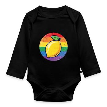 LGBTQ Lemon Lime - Organic Longsleeve Baby Bodysuit - black - Front