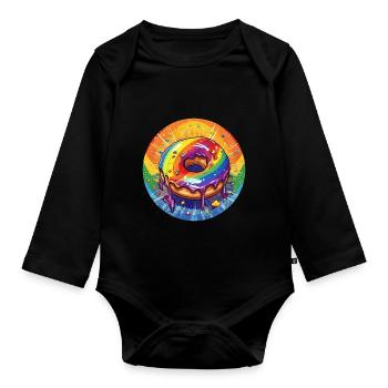 LGBTQ Donut - Organic Longsleeve Baby Bodysuit - black - Front