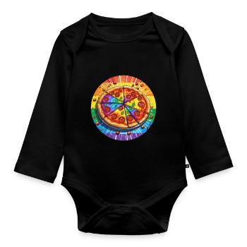 LGBTQ Pizza - Body Bébé bio manches longues - noir - Devant