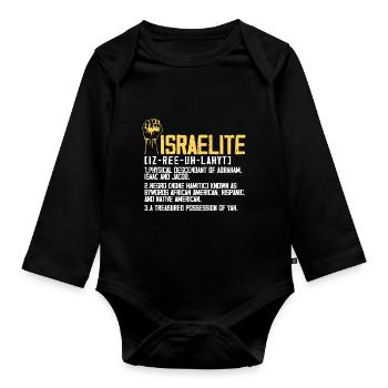 Israelite Meaning - Organic Longsleeve Baby Bodysuit - black - Front