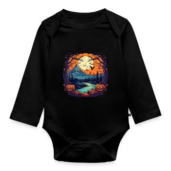Gruseliges Halloween Party Kostüm Halloween - Body Bébé bio manches longues - noir - Devant