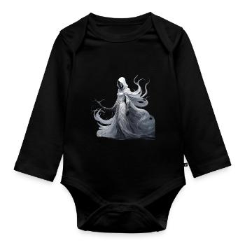 Gruseliges Halloween-partykostüm Banshee - Organic Longsleeve Baby Bodysuit - black - Front