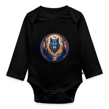 Gruseliges Fête d’Halloween Kostüm Werwolf - Body Bébé bio manches longues - noir - Devant