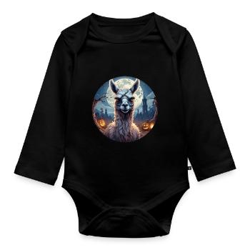 Gruseliges Fête d’Halloween Kostüm Zombie Lama - Body Bébé bio manches longues - noir - Devant