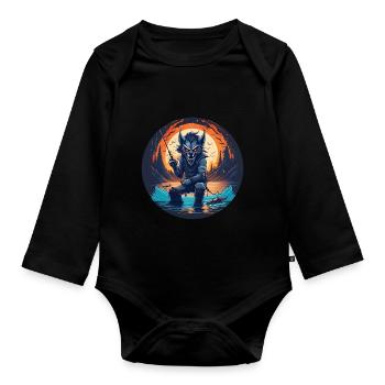 Gruseliges Halloween-partykostüm Werwolf-kostüm - Body Bébé bio manches longues - noir - Devant