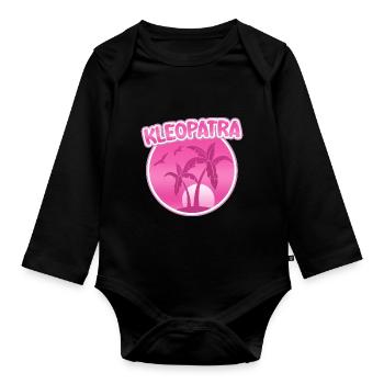 Kleopatra als Urlaub - Baby Bio-Langarm-Body - Schwarz - Vorne
