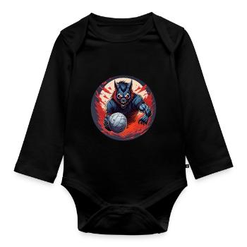 Spooky Halloween party costume - Organic Longsleeve Baby Bodysuit - black - Front