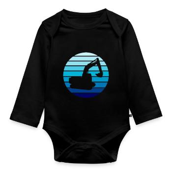 Baggerfahrer Baggerfahrer - Baby Bio-Langarm-Body - Schwarz - Vorne