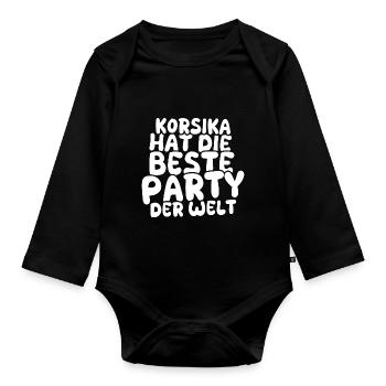 Korsika - Baby Bio-Langarm-Body - Schwarz - Vorne