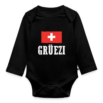 Suisse Suisse - Body Bébé bio manches longues - noir - Devant