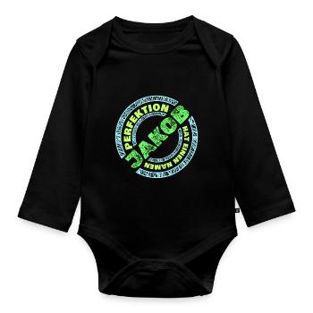 Jacob - Organic Longsleeve Baby Bodysuit - black - Front