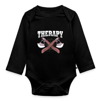 Axt - Baby Bio-Langarm-Body - Schwarz - Vorne