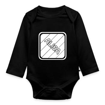 Gift for Alisa - Organic Longsleeve Baby Bodysuit - black - Front