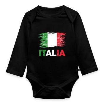 Italie Italien Italien Italie - Body Bébé bio manches longues - noir - Devant