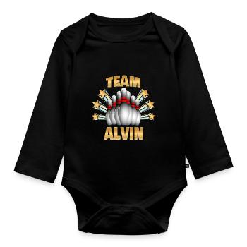 Bowling Alvin - Body Bébé bio manches longues - noir - Devant